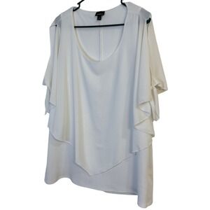 Torrid White Chiffon Overlay Top Plus Size Split Sleeve Party Elegant‎ size 1